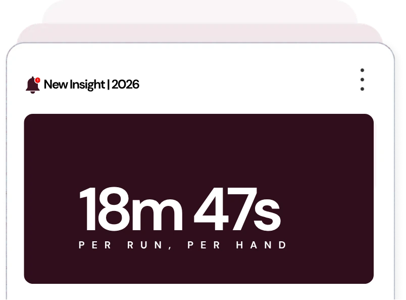 18 minutes 47 seconds per run, by hand